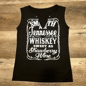 Women’s whisky tank top, size small, black top, muscle tee